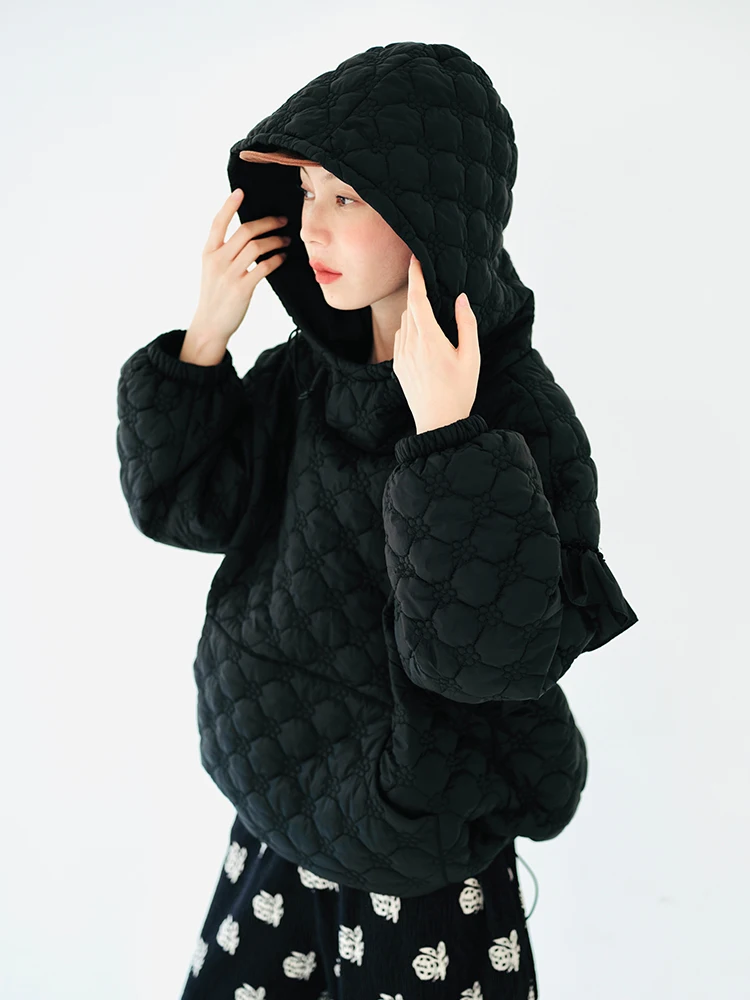 imakokoni original design autumn and winter warm hooded cotton jacket with thick pullover long sleeve black trend winter tops
imakokoni original design autumn and winter warm hooded cotton jacket with thick pullover long sleeve black trend winter tops