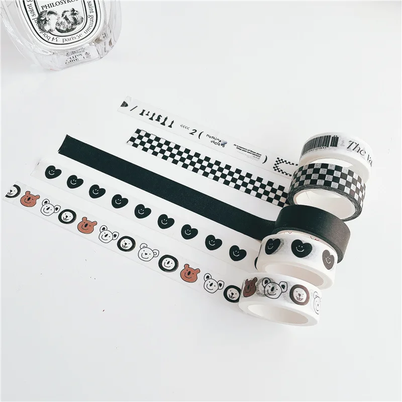 Black and white washi tape Hand account tape album diary DIY decorative stickers border decoration creative stationery
Black and white washi tape Hand account tape album diary DIY decorative stickers border decoration creative stationery