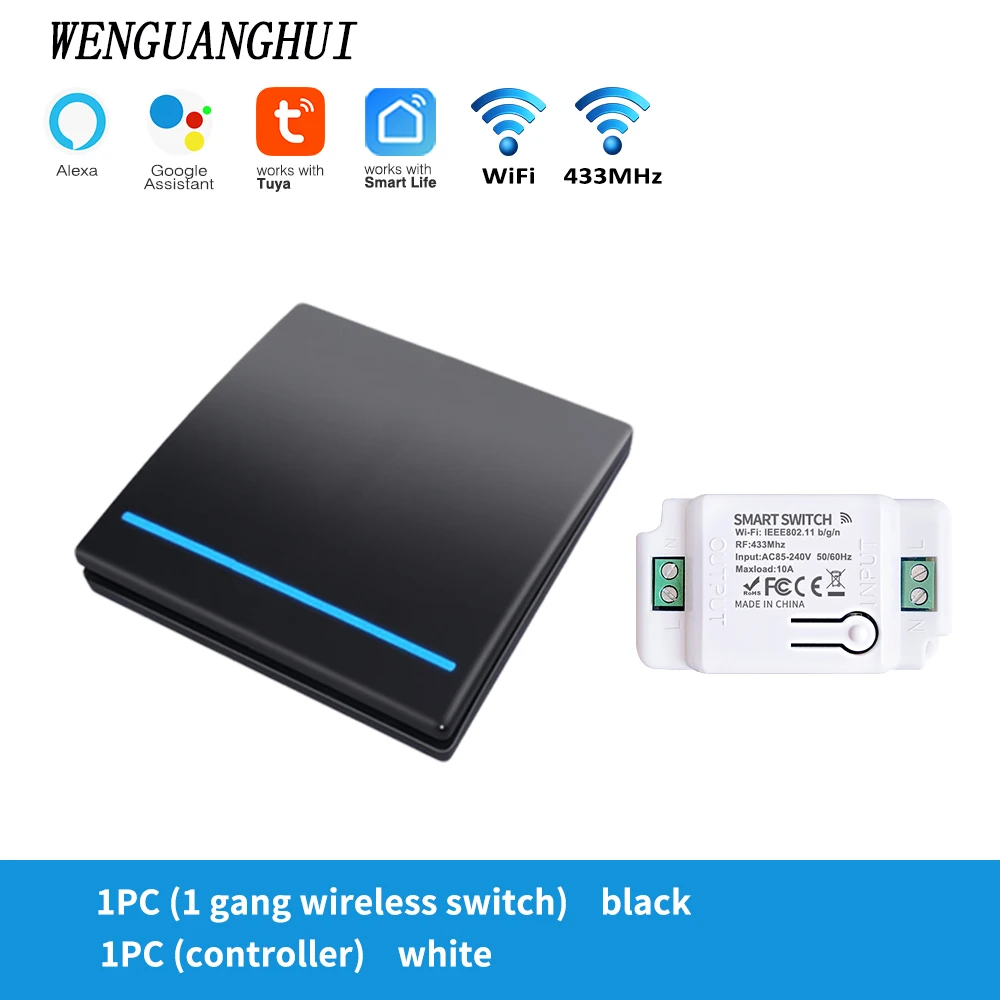Беспроводной умный выключатель Tuya 1/2/3 Gang
Беспроводной умный выключатель Tuya 1/2/3 Gang