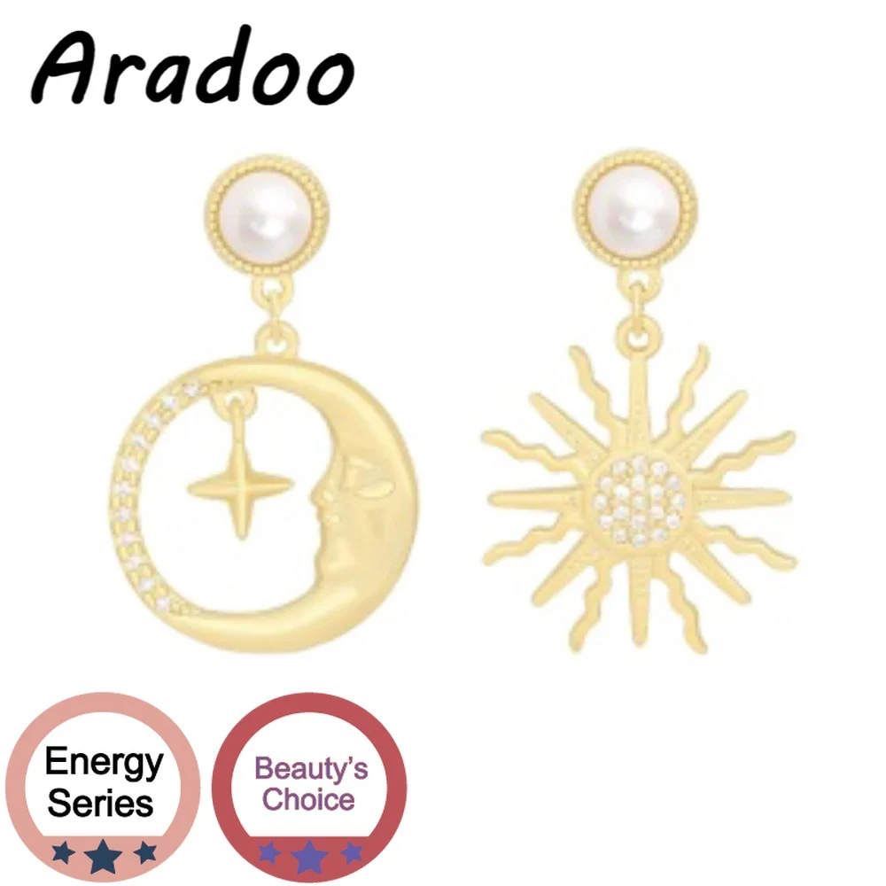 ARADOO Baroque Pearl Star Moon Earrings Moon Sun 18K Gold Plated Earrings Diamond Light Luxury Versailles Earrings
ARADOO Baroque Pearl Star Moon Earrings Moon Sun 18K Gold Plated Earrings Diamond Light Luxury Versailles Earrings