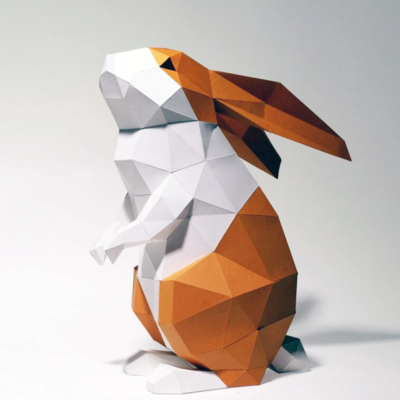 43 cm high rabbit animal paper art three-dimensional home desktop decoration ornaments handmade DIY paper model 
43 cm high rabbit animal paper art three-dimensional home desktop decoration ornaments handmade DIY paper model