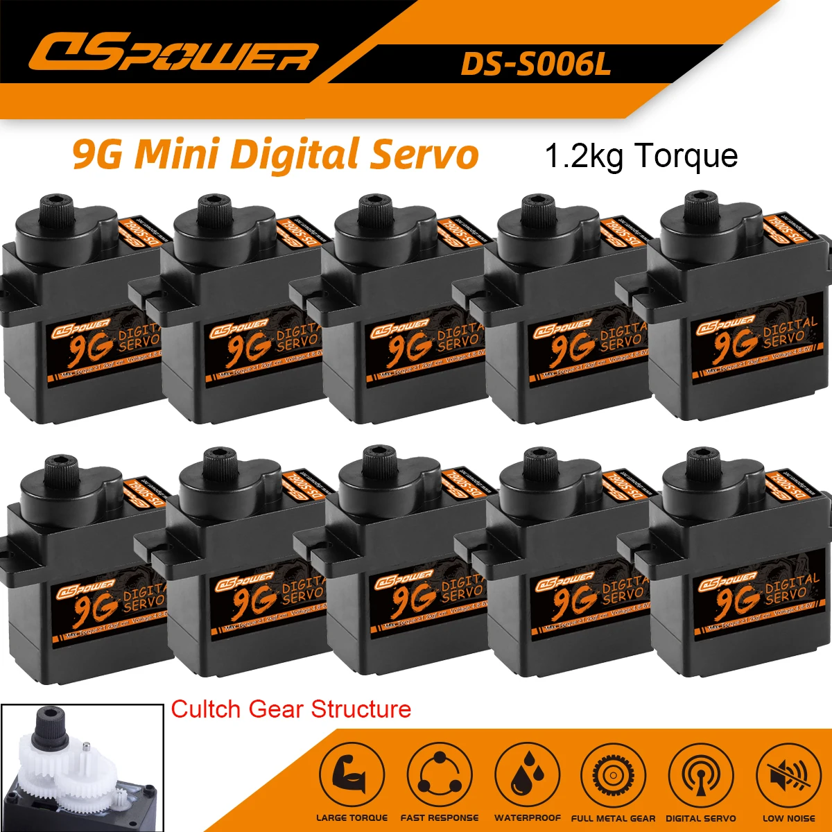 DSpower 1/5/10/20pcs 9g Mini Micro Servo for 450 Helicoper SCX24 RC Car WLtoys k969 k989 k999 Mini Q Airplane fixwing Robot
DSpower 1/5/10/20pcs 9g Mini Micro Servo for 450 Helicoper SCX24 RC Car WLtoys k969 k989 k999 Mini Q Airplane fixwing Robot