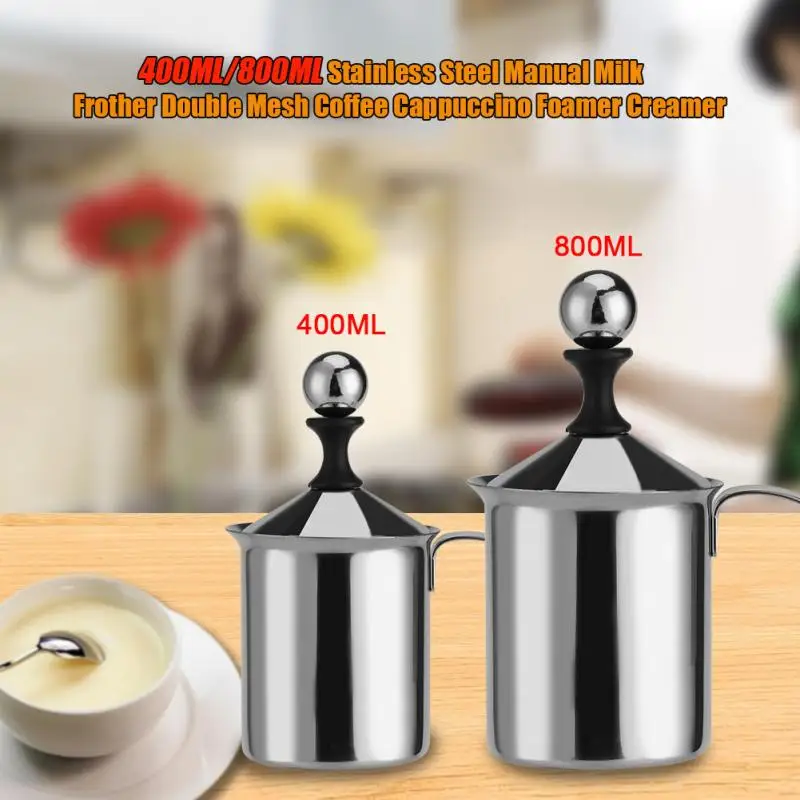 400/800ML Manual Coffee Frother Stainless Steel Milk Creamer Milk Foam Mesh Coffee Foamer Creamer Kitchen Applicance
400/800ML Manual Coffee Frother Stainless Steel Milk Creamer Milk Foam Mesh Coffee Foamer Creamer Kitchen Applicance