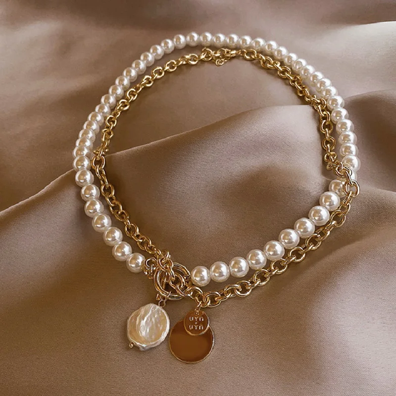 2022 New Vintage Retro Pearl Choker Necklace Fashion Kpop Double Layer Chain Baroque Pearl Pendant For Women Jewelry Girl Gift
2022 New Vintage Retro Pearl Choker Necklace Fashion Kpop Double Layer Chain Baroque Pearl Pendant For Women Jewelry Girl Gift
