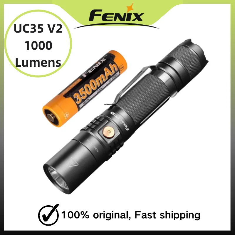 Компактный фонарик FENIX UC35 V2.0, 1000 лм, USB-зарядка, карманный тактический фонарь для повседневного использования с батареей 3500 мАч, 18650
Компактный фонарик FENIX UC35 V2.0, 1000 лм, USB-зарядка, карманный тактический фонарь для повседневного использования с батареей 3500 мАч, 18650