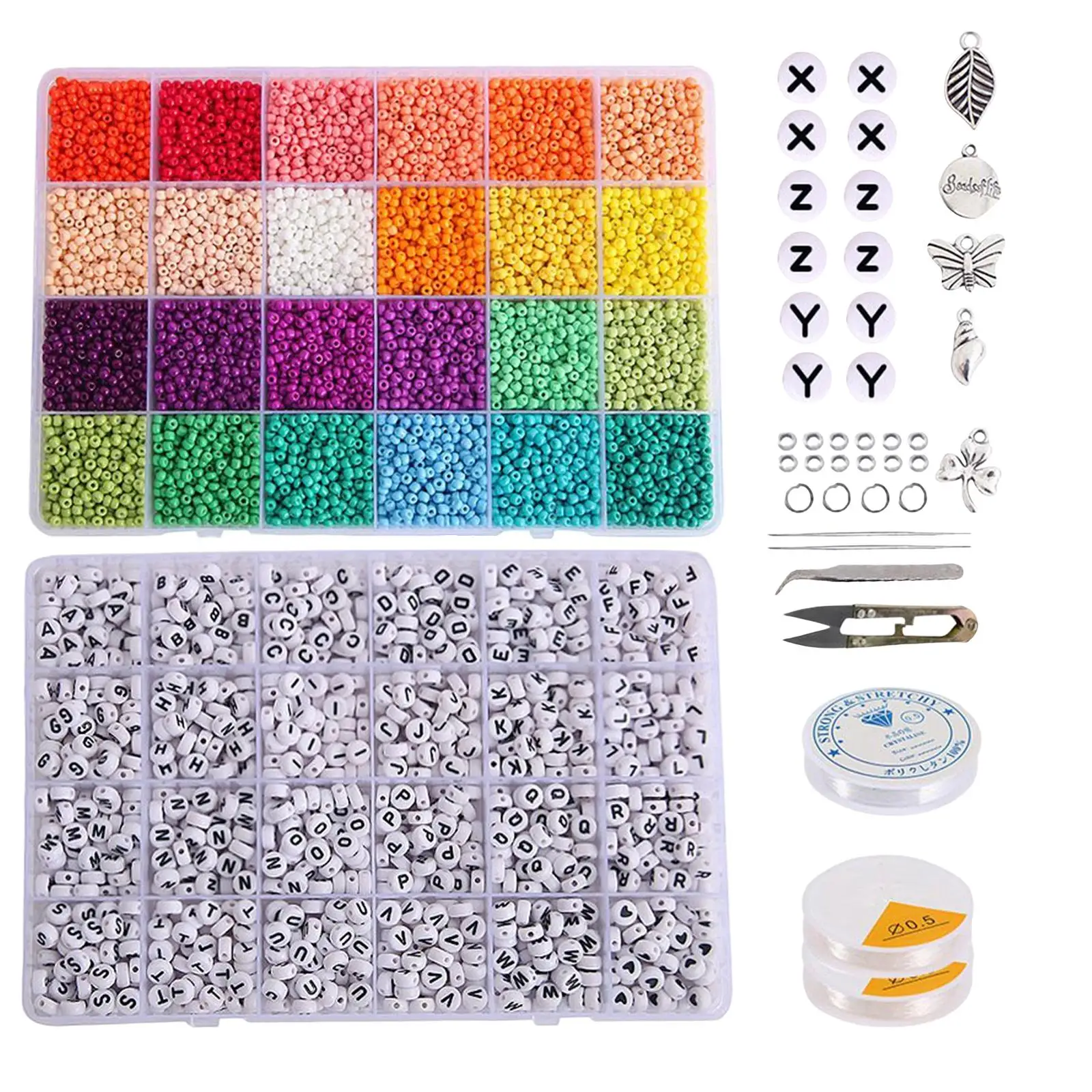 12000Pcs 3mm Glass Seed Beads Letter Beads Supplies Elastic String Alloy Pendant Charms Open Loops for Earring Jewelry Making 
12000Pcs 3mm Glass Seed Beads Letter Beads Supplies Elastic String Alloy Pendant Charms Open Loops for Earring Jewelry Making