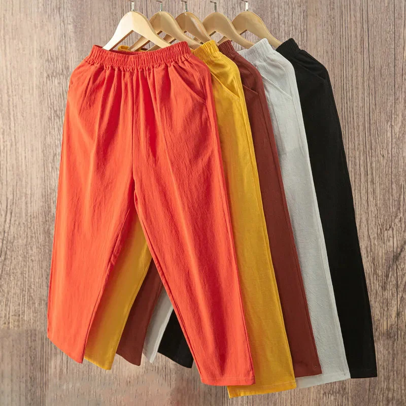 Lucyever Casual Cotton Linen Pants Women 2022 Spring Summer Elastic Waist Ankle Pants Woman Solid Color Harem Trousers Hot Sale
Lucyever Casual Cotton Linen Pants Women 2022 Spring Summer Elastic Waist Ankle Pants Woman Solid Color Harem Trousers Hot Sale