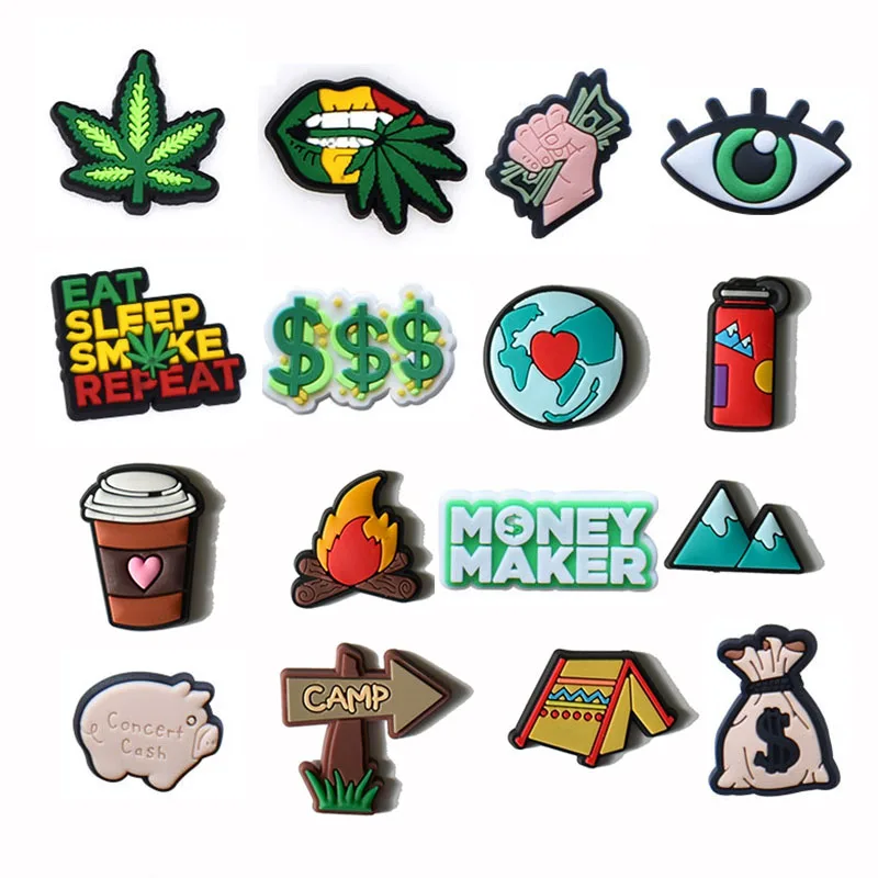 JIBZ Money Weed Camp Shoe Charms Decorations for Crocs Accesorios Boys Girls Kids Women Christmas Gifts Birthday Party Favors
JIBZ Money Weed Camp Shoe Charms Decorations for Crocs Accesorios Boys Girls Kids Women Christmas Gifts Birthday Party Favors