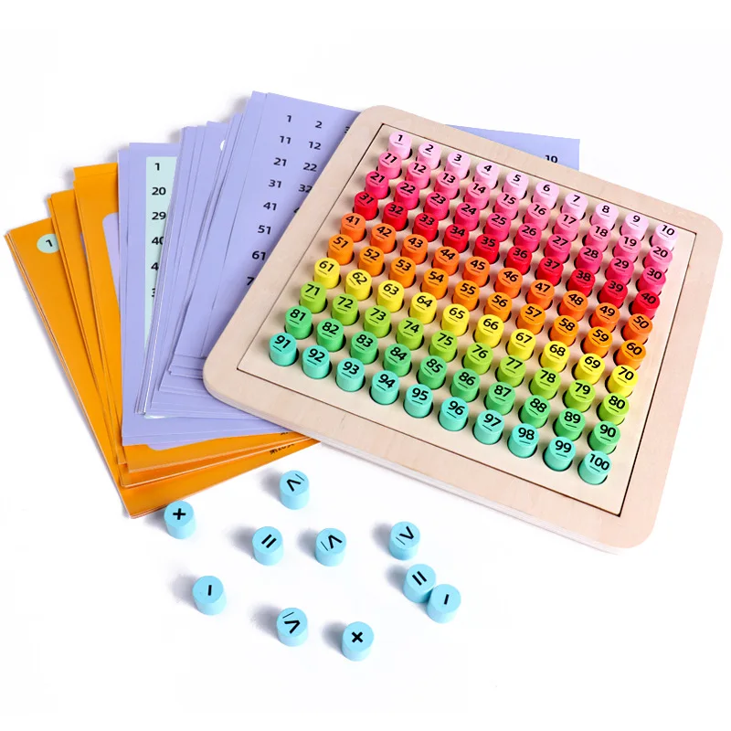 Montessori Math Toy Rainbow Hundred Number Board with Question Card Kids Wooden Teaching Aid Eudcational Toy
Montessori Math Toy Rainbow Hundred Number Board with Question Card Kids Wooden Teaching Aid Eudcational Toy