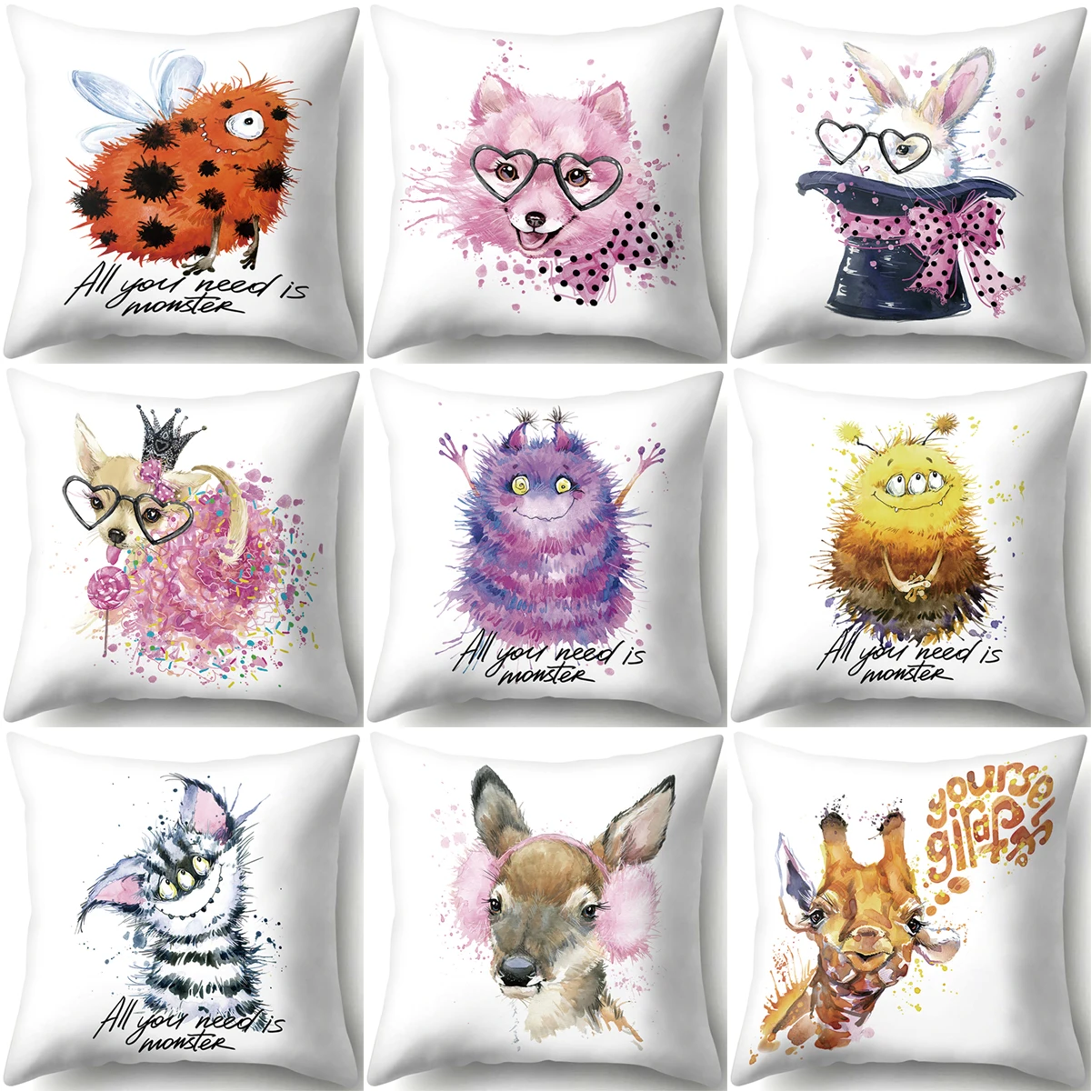 ZHENHE Симпатичная плюшевая подушка с рисунком головы животного, чехол, украшение для дома, наволочка, чехол для подушки, 18x18 дюймов
ZHENHE Симпатичная плюшевая подушка с рисунком головы животного, чехол, украшение для дома, наволочка, чехол для подушки, 18x18 дюймов