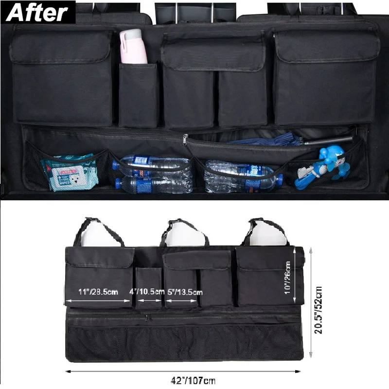 Universal Multi-Pocket Car Trunk Organizer Hanging Back Seat Storage Bag with 9 Pockets Waterproof Oxford Cloth Storage Pocket
Universal Multi-Pocket Car Trunk Organizer Hanging Back Seat Storage Bag with 9 Pockets Waterproof Oxford Cloth Storage Pocket