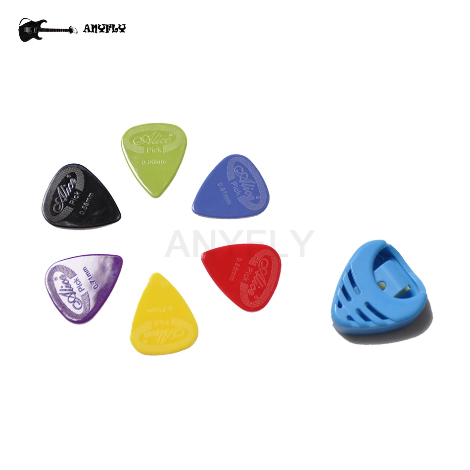 6pcs Guitar Picks Alice AP-G Acoustic Electric Plectrums(Thickness Assorted) + Plastic Guitar Picks Holder Case 
6pcs Guitar Picks Alice AP-G Acoustic Electric Plectrums(Thickness Assorted) + Plastic Guitar Picks Holder Case