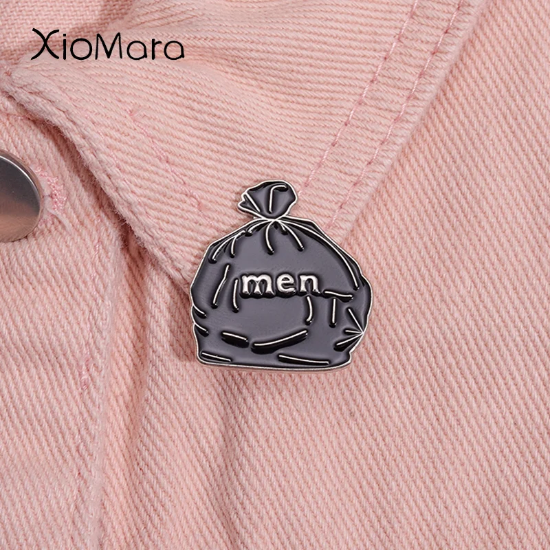 Funny Black Trash Bag Metal Enamel Pins Men Are Garbage Badge Brooch Creative Environmental Protection Lapel Backpack Jewelry
Funny Black Trash Bag Metal Enamel Pins Men Are Garbage Badge Brooch Creative Environmental Protection Lapel Backpack Jewelry