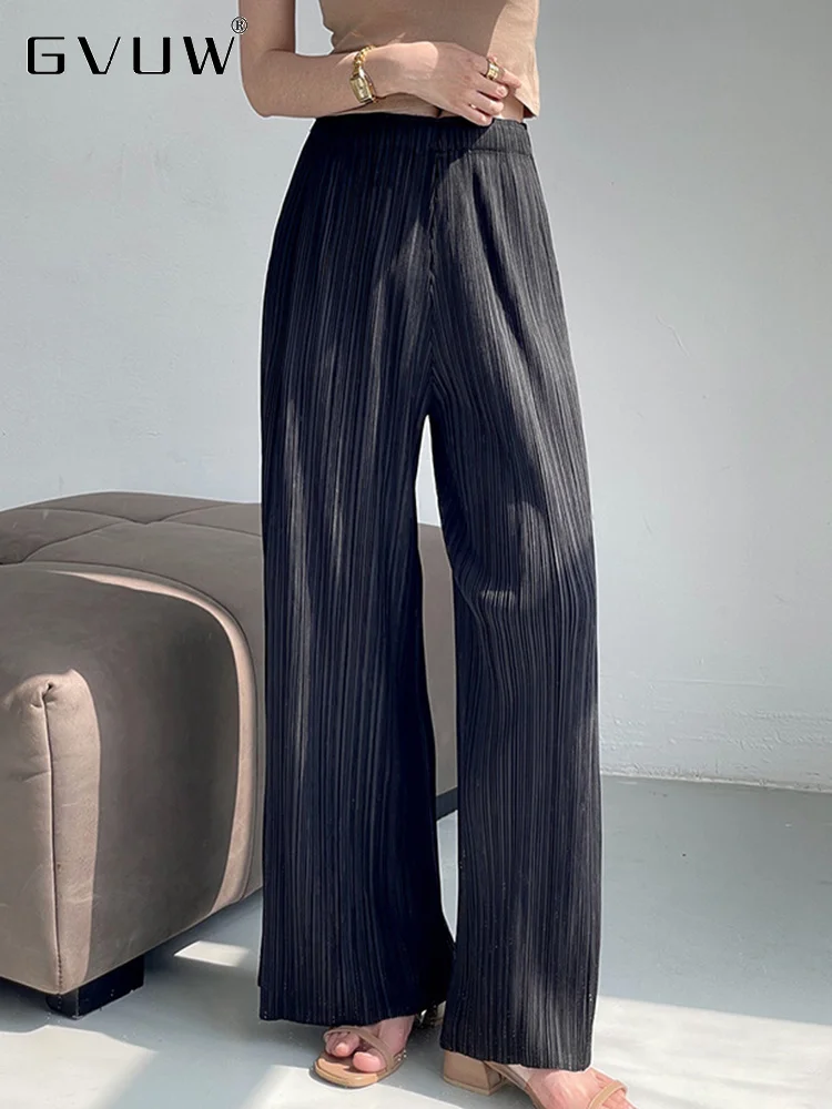 GVUW Simple Pleated Wide Leg Pants For Women Solid Color Loose 2023 Summer New Elastic Waist Female Casual Fold Trousers 17G1874
GVUW Simple Pleated Wide Leg Pants For Women Solid Color Loose 2023 Summer New Elastic Waist Female Casual Fold Trousers 17G1874