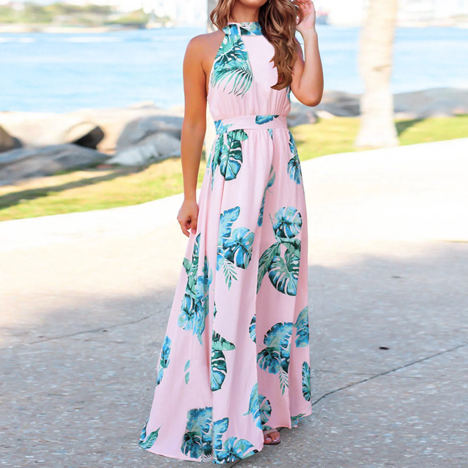 Women's Casual Halter Flower Dresses Backless Strap Sleeveless Maxi Dress Elegant Women round Neck Long Sleeve Printed Dress
Women's Casual Halter Flower Dresses Backless Strap Sleeveless Maxi Dress Elegant Women round Neck Long Sleeve Printed Dress