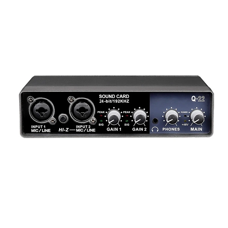 Audio Interface Sound Card With Monitoring,Electric Guitar Live Recording Sound Card For Studio,Bass,Singing
Audio Interface Sound Card With Monitoring,Electric Guitar Live Recording Sound Card For Studio,Bass,Singing