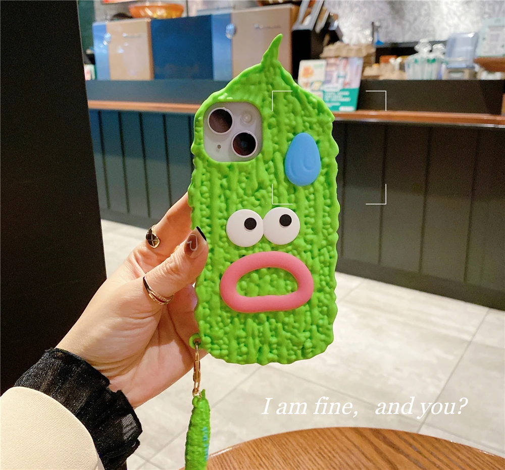 3D Bitter Gourd face Case For iPhone 14 13 12 11 Pro Max Soft Silicone Cover With Stylus Pendant Accessories
3D Bitter Gourd face Case For iPhone 14 13 12 11 Pro Max Soft Silicone Cover With Stylus Pendant Accessories