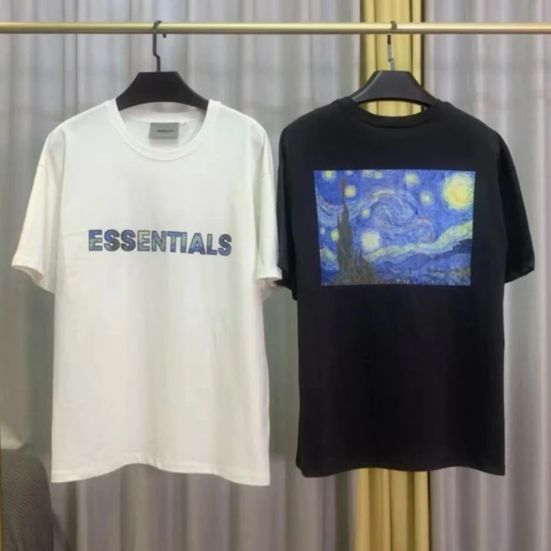 ESSENTIALS Colorful Logo Back Starry Sky Oil Painting T Shirt Men Women High Quality Loose Top T-shirt
ESSENTIALS Colorful Logo Back Starry Sky Oil Painting T Shirt Men Women High Quality Loose Top T-shirt