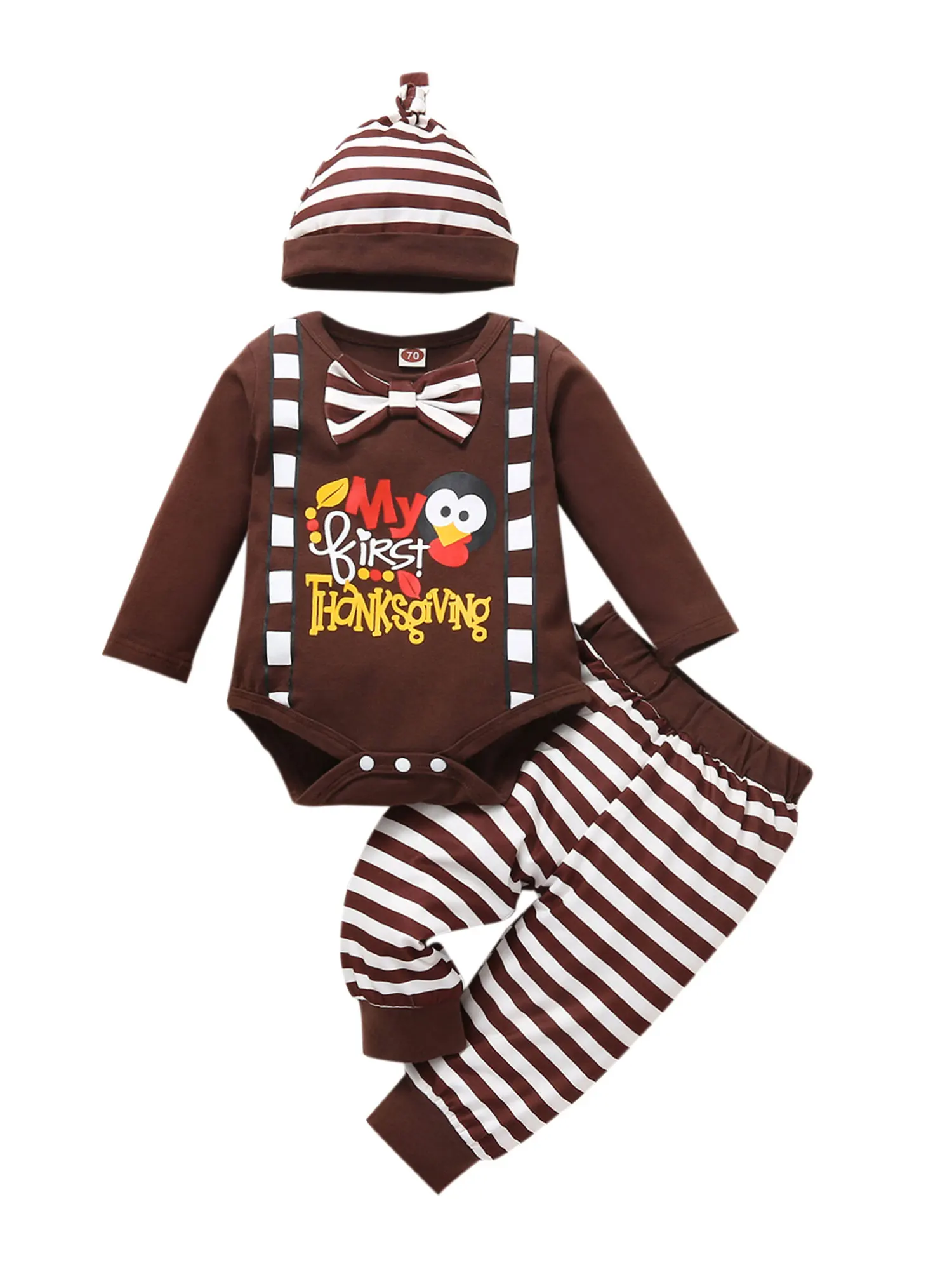 My First Thanksgiving Newborn Baby Boy Girl Outfit Gentleman Bowknot Romper Top Bodysuit Turkey Print Pants Clothes Set
My First Thanksgiving Newborn Baby Boy Girl Outfit Gentleman Bowknot Romper Top Bodysuit Turkey Print Pants Clothes Set