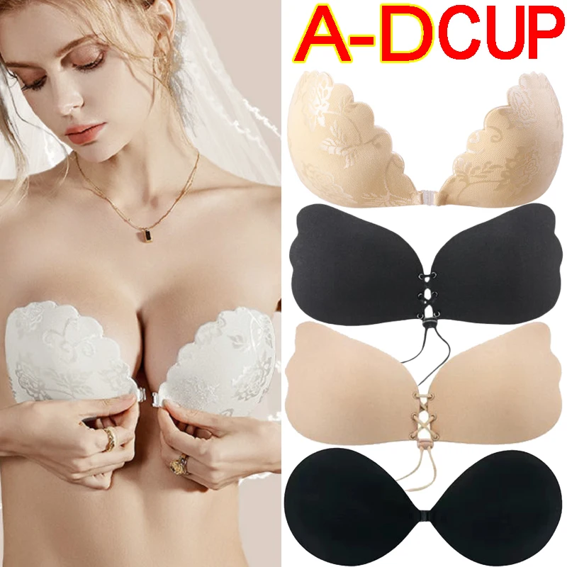

A-D cup Invisible Nude Bra Push Up Chest Paste Sexy Breast Pasty Invisible Silicone Chest Sticker Women Bikini Wedding DropShip