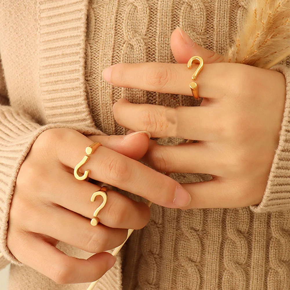 Vintage Gothic Question Mark Rings For Women Hip Hop Gold Color Finger Ring Fashion Streetwear Jewelry Adjustable Rings
Vintage Gothic Question Mark Rings For Women Hip Hop Gold Color Finger Ring Fashion Streetwear Jewelry Adjustable Rings