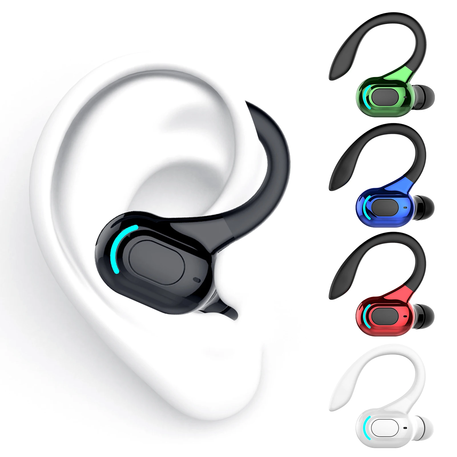 

Blue Tooth Earphone Mini Subwoofer Headset Wireless Single Ear Earbuds Sport Handsfree Earphones With Mic For Phone Tablets