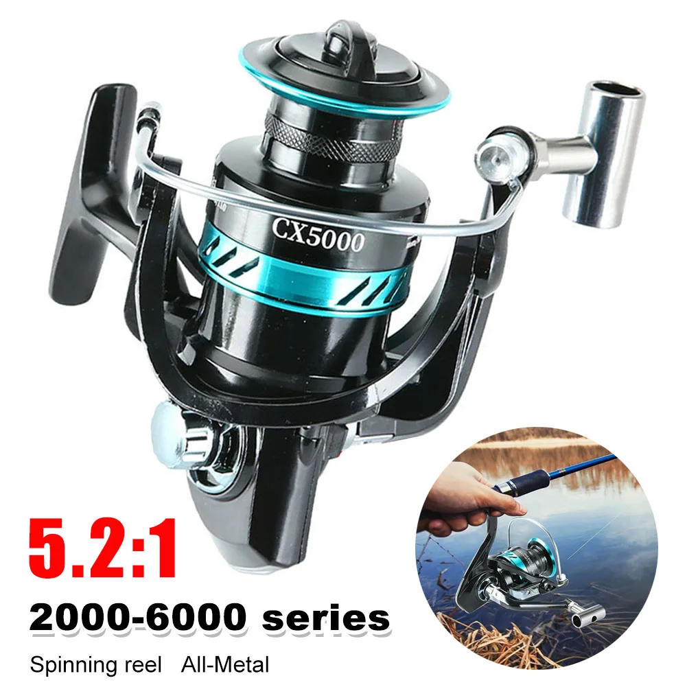 All Metal 1000-6000 Spinning Reel 5.2:1 High Speed Lure Fishing Reel Foldable Handle Freshwater Saltwater Fishing Reel Equipment
All Metal 1000-6000 Spinning Reel 5.2:1 High Speed Lure Fishing Reel Foldable Handle Freshwater Saltwater Fishing Reel Equipment