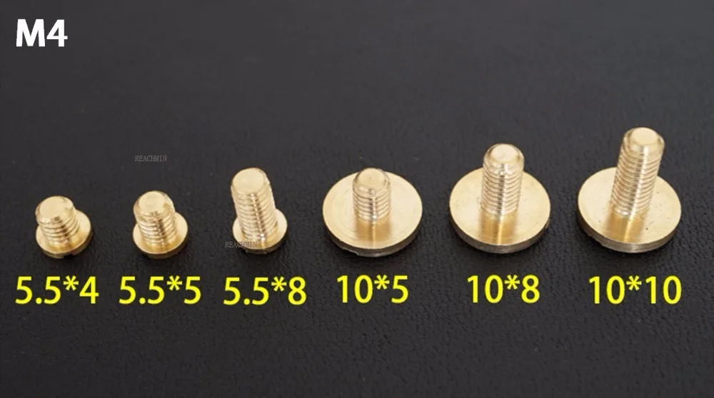 50PCS D10*M4*4/8/10MM Leathcrafts Pure solid Brass flat Slotted head RivetButtons Screws nail Chicago Screw Leather Belts Screws
50PCS D10*M4*4/8/10MM Leathcrafts Pure solid Brass flat Slotted head RivetButtons Screws nail Chicago Screw Leather Belts Screws