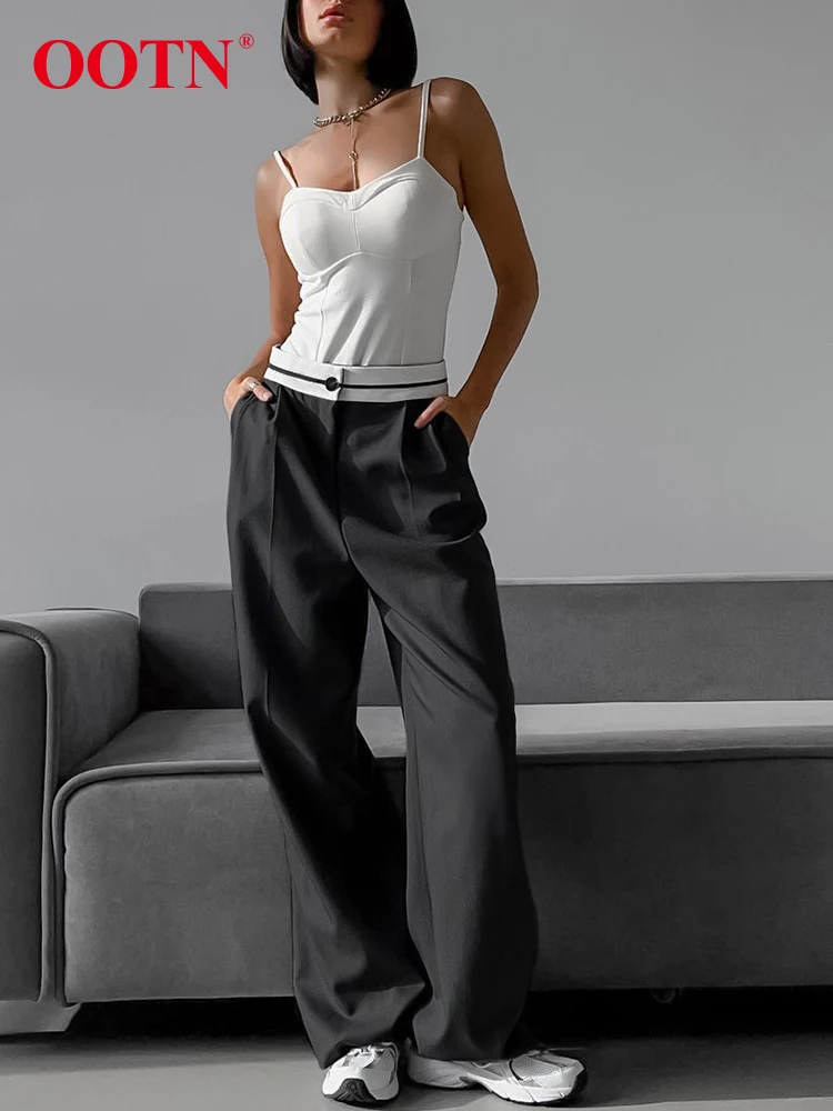 OOTN Street Chic Gray Patchwork Midi Waist Pants Casual Twill Wide Leg Pants Women Office Button Trousers Female 2023 New Spring
OOTN Street Chic Gray Patchwork Midi Waist Pants Casual Twill Wide Leg Pants Women Office Button Trousers Female 2023 New Spring