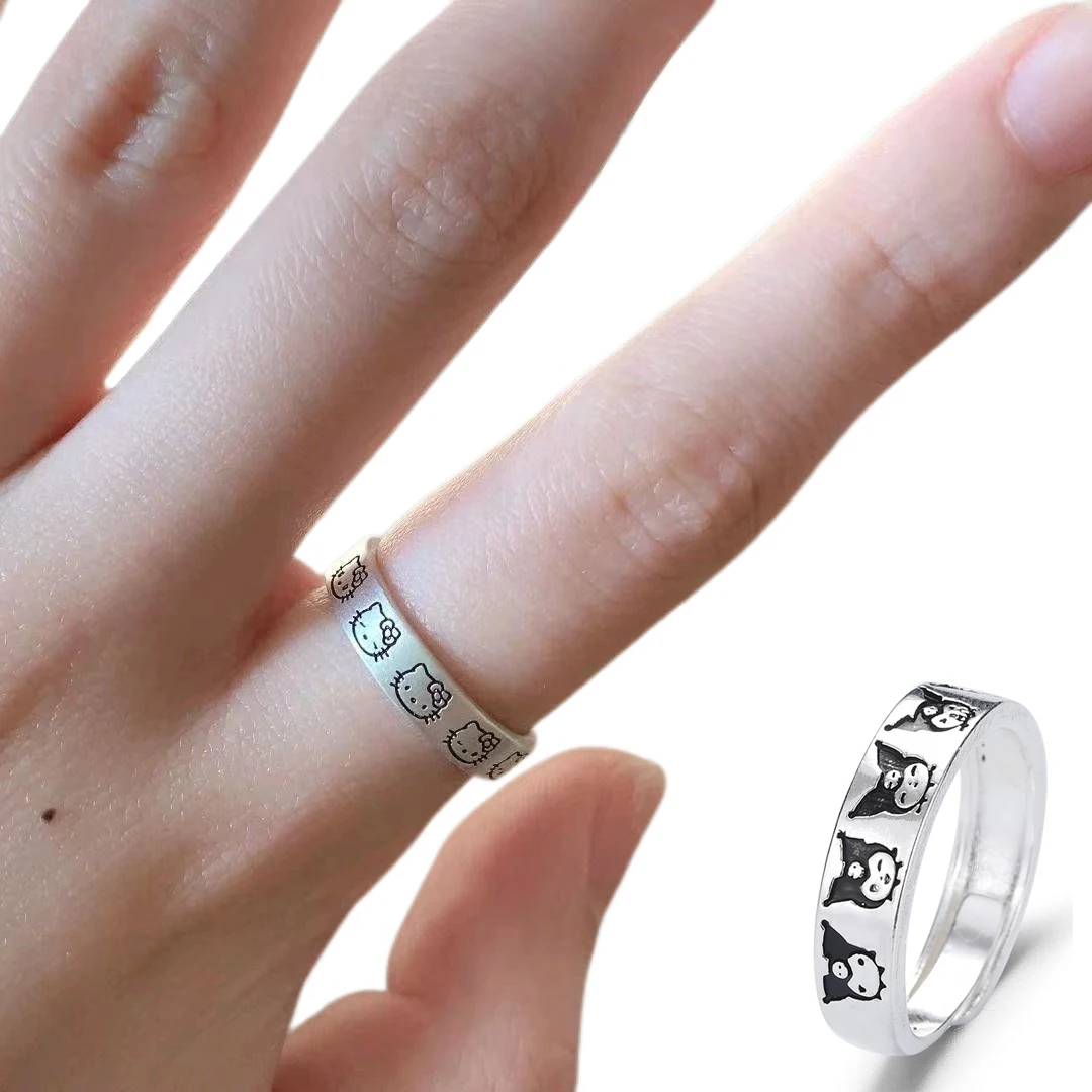 Kuromi Cartoon Ring Kawaii Adjustable Couple Anime White Copper Plated S925 Silver Accessory Girly Heart Gift for Girlfriend Kid
Kuromi Cartoon Ring Kawaii Adjustable Couple Anime White Copper Plated S925 Silver Accessory Girly Heart Gift for Girlfriend Kid