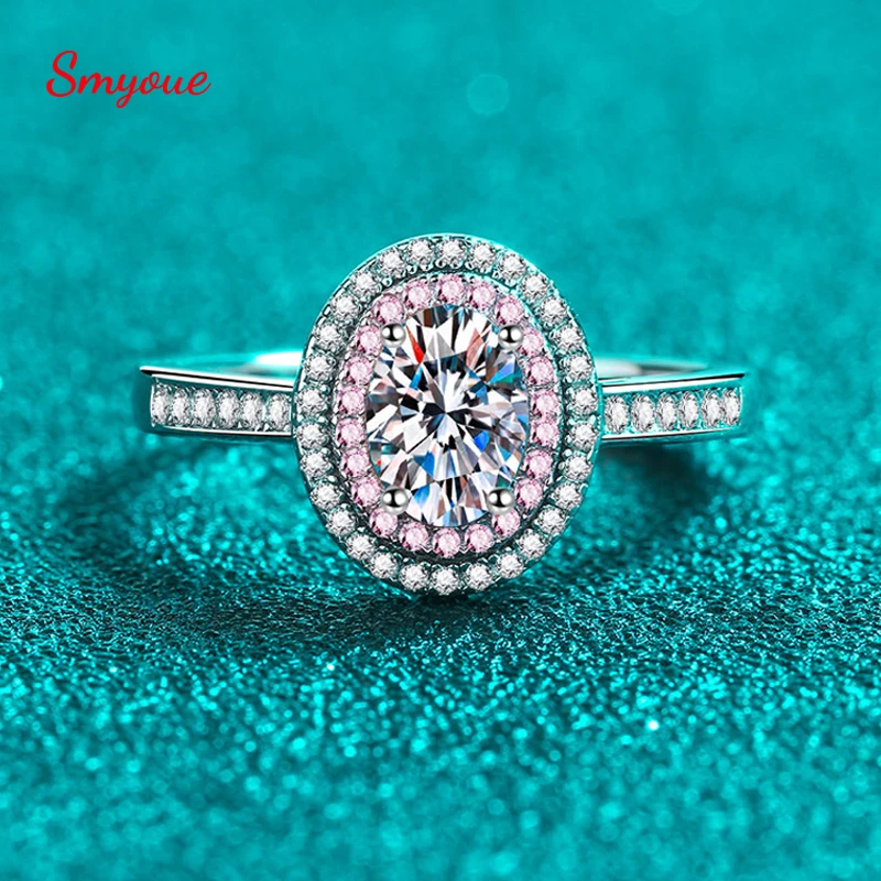 

Smyoue 5*7mm Oval Cut Genuine Moissanite Rings for Women Certified GRA 100% S925 Sterling Silver Jewelry Plated Platinum Ring