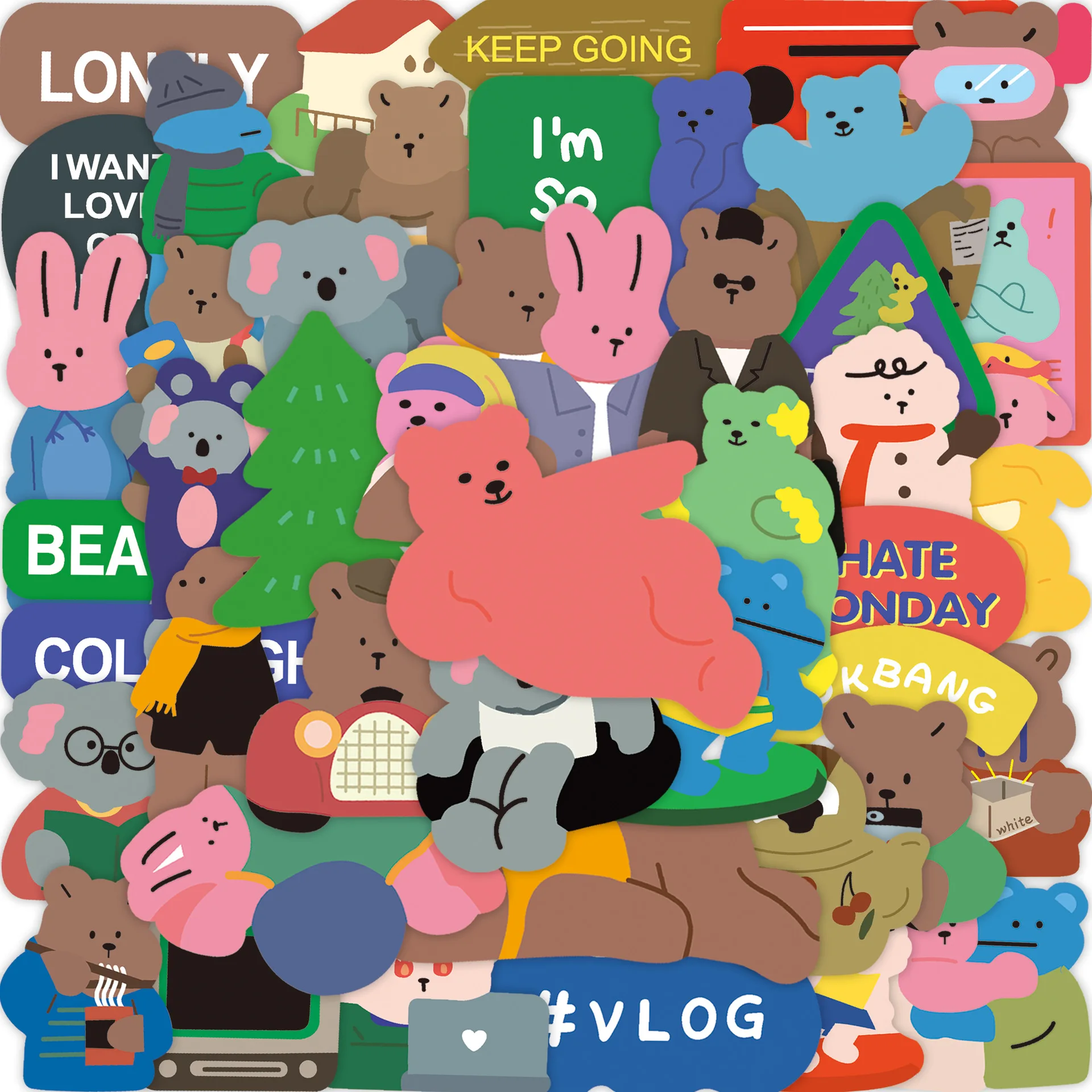 50Pcs Cute Korean JJ Bear Love Bear Graffiti Stickers Ins Wall Stickers Laptop Water Cup Trolley Case Stickers Toys
50Pcs Cute Korean JJ Bear Love Bear Graffiti Stickers Ins Wall Stickers Laptop Water Cup Trolley Case Stickers Toys