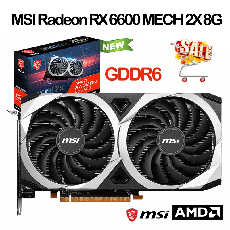 Видеокарта MSI GDDR6 8 Гб Radeon RX 6600 MECH 2X 8G графическая карта PCI Express 4,0 Процессор для настольного ПК rx6600 бит 8pin 14 Гбит/с 8 ГБ Новинка 
Видеокарта MSI GDDR6 8 Гб Radeon RX 6600 MECH 2X 8G графическая карта PCI Express 4,0 Процессор для настольного ПК rx6600 бит 8pin 14 Гбит/с 8 ГБ Новинка