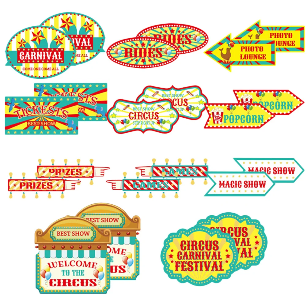 22 Pcs Party Sign Decoration Supplies Home Accents Decorate Decorations Carnival Welcome Signs Decors Paper Circus Theme House
22 Pcs Party Sign Decoration Supplies Home Accents Decorate Decorations Carnival Welcome Signs Decors Paper Circus Theme House