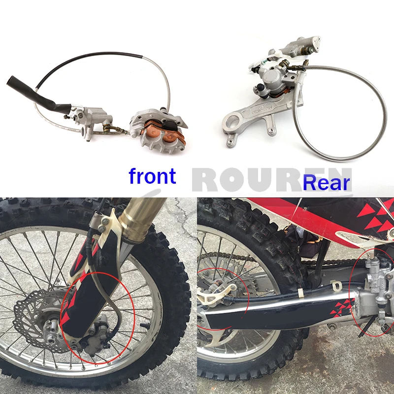 Motorcycle Front Rear Disc Brake Assembly For HONDA CR CRF CRFX 125 250 450 Pit Dirt Bike Hydraulic Caliper Cylinder 
Motorcycle Front Rear Disc Brake Assembly For HONDA CR CRF CRFX 125 250 450 Pit Dirt Bike Hydraulic Caliper Cylinder