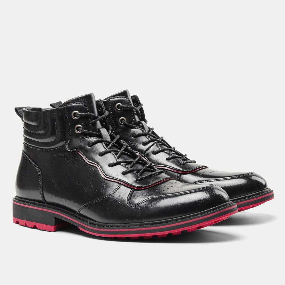2022 New Men boots Leather Sliod Lace Up Red Sole Fashion Chaussure Homme Business botas Hombre Mens Shoes
2022 New Men boots Leather Sliod Lace Up Red Sole Fashion Chaussure Homme Business botas Hombre Mens Shoes