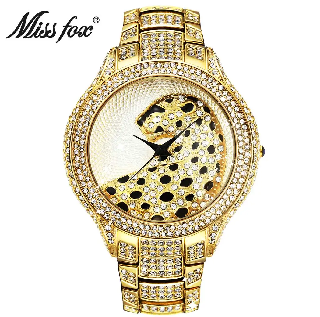 Miss Fox Leopard's Watch Fashion Full Diamond Gold Watch Quartz Watches Charms Wrist Business Watch 
Miss Fox Leopard's Watch Fashion Full Diamond Gold Watch Quartz Watches Charms Wrist Business Watch