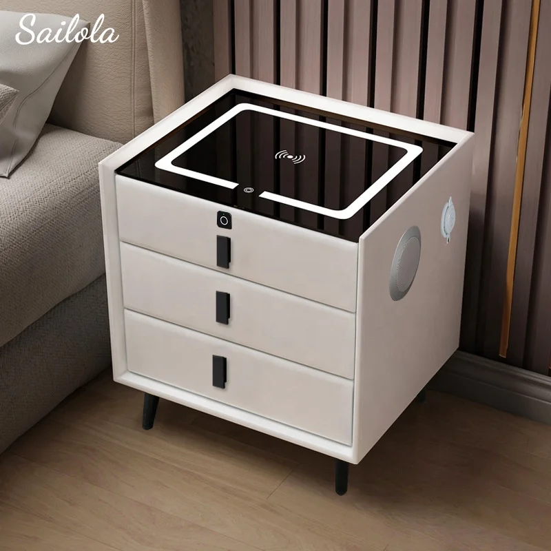 Luxury Furniture Wireless Charging Smart Nightstand Two Drawers Modern Bedside Table
Luxury Furniture Wireless Charging Smart Nightstand Two Drawers Modern Bedside Table