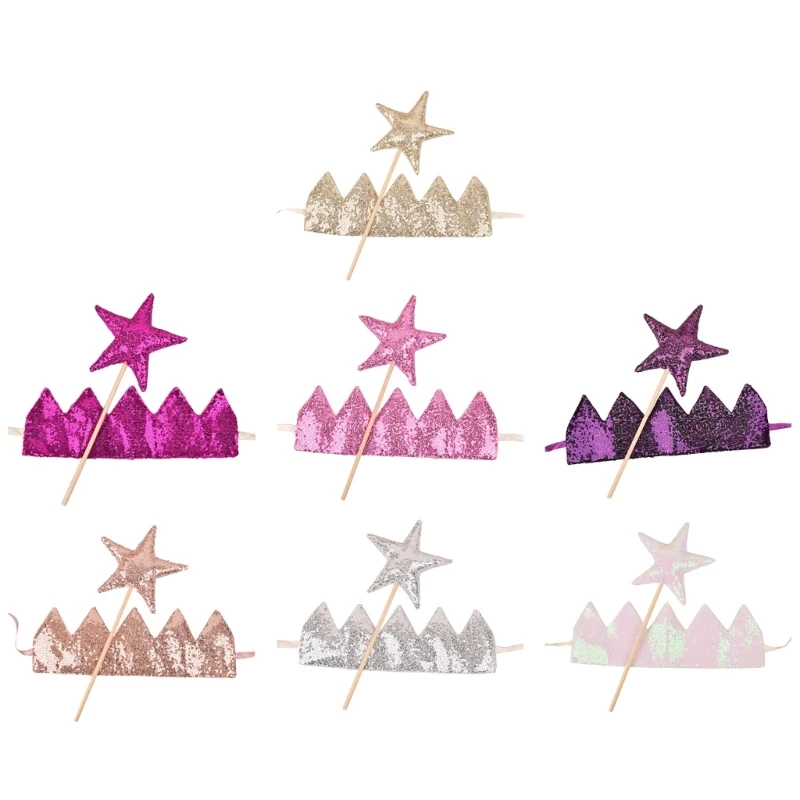HUYU Sparkling Headwear & Star Wand Set for Baby Showers Birthday Party Infant Girl Fairy Stick for Stage Performances
HUYU Sparkling Headwear & Star Wand Set for Baby Showers Birthday Party Infant Girl Fairy Stick for Stage Performances