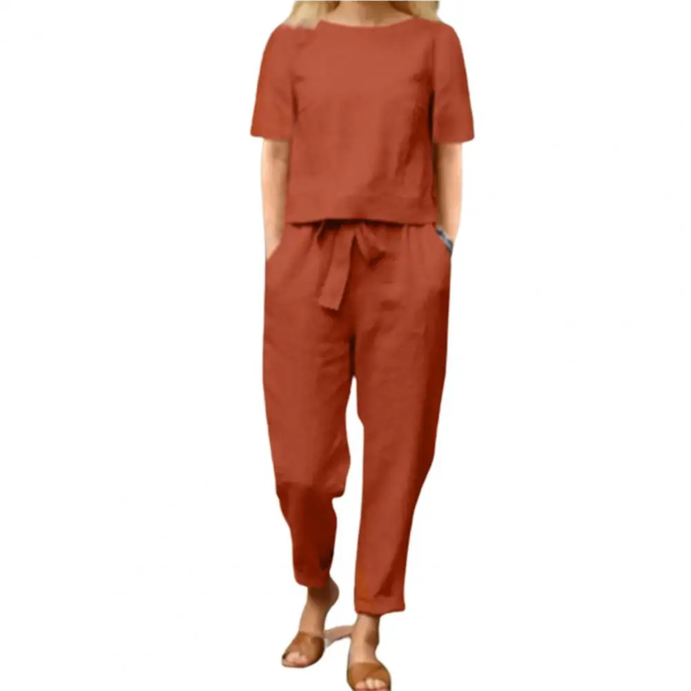 Women Summer Solid Matching Set Shirt Pants Set Solid Color Lace-up Summer Crew Neck Bow-knot Vintage Sets Outfit Streetwear
Women Summer Solid Matching Set Shirt Pants Set Solid Color Lace-up Summer Crew Neck Bow-knot Vintage Sets Outfit Streetwear