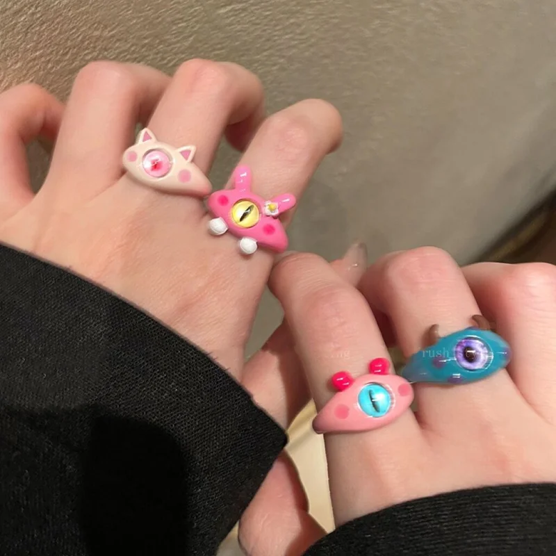 Funny Cute Cat Monster Eyes Ring 2023 Punk Trendy Colored Unique Open Adjustable Finger Ring for Women Jewelry Wholesale
Funny Cute Cat Monster Eyes Ring 2023 Punk Trendy Colored Unique Open Adjustable Finger Ring for Women Jewelry Wholesale