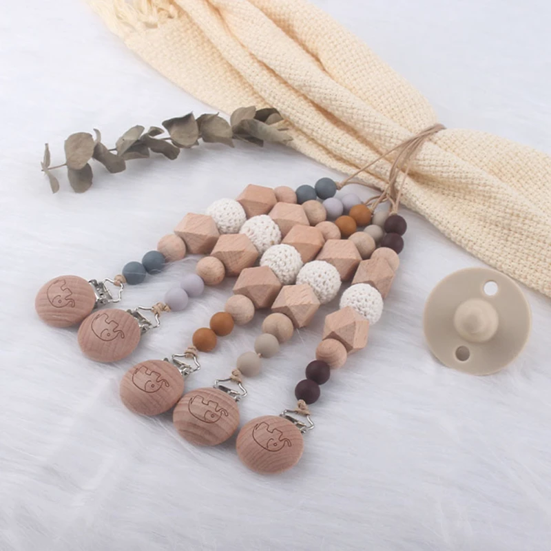 Safety Wooden Baby Infant Toddler Dummy Pacifier Silicone Soother Nipple Clip Chain Holder Strap Baby Chew Toy Teether Teething
Safety Wooden Baby Infant Toddler Dummy Pacifier Silicone Soother Nipple Clip Chain Holder Strap Baby Chew Toy Teether Teething