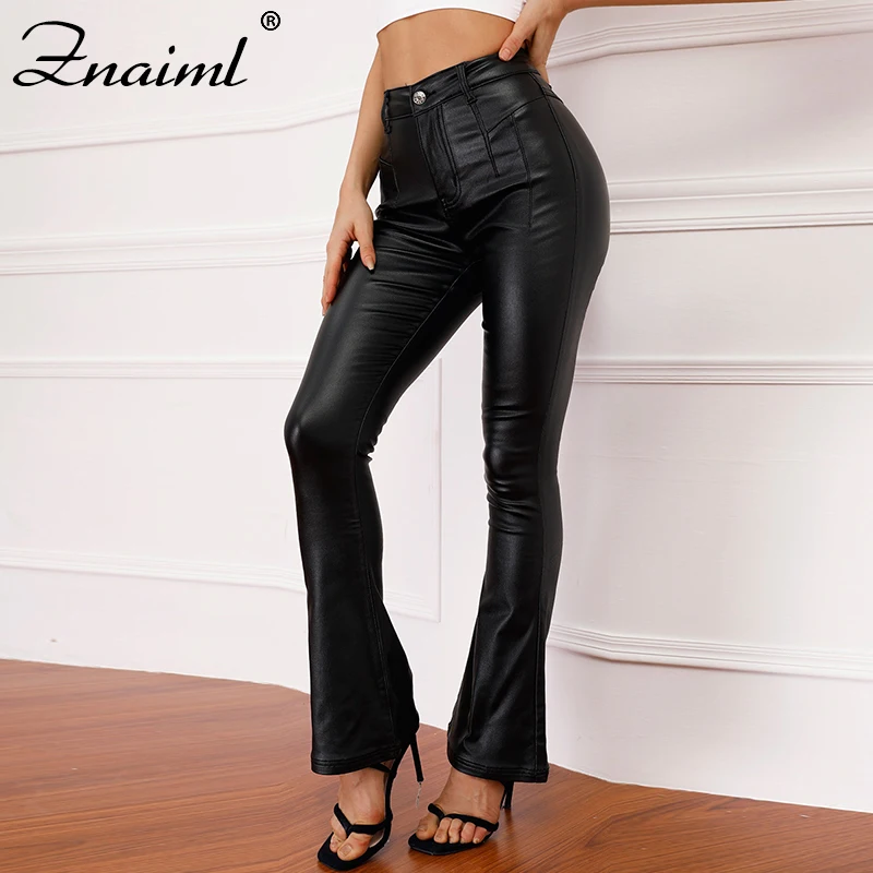 Znaiml Quality PU Leather Pants Women Moto & Biker Style Boot Cut High Waist Black Vintage Fashion Baggy Stretch Flare Trousers
Znaiml Quality PU Leather Pants Women Moto & Biker Style Boot Cut High Waist Black Vintage Fashion Baggy Stretch Flare Trousers