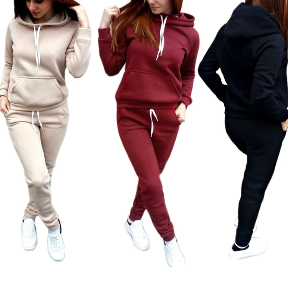 Women Tracksuits Autumn Winter Thick Fleece Warm Suit Long Sleeve Hooded Sweatshirt Pants 2 Pieces Set Female Casual Outfit
Women Tracksuits Autumn Winter Thick Fleece Warm Suit Long Sleeve Hooded Sweatshirt Pants 2 Pieces Set Female Casual Outfit
