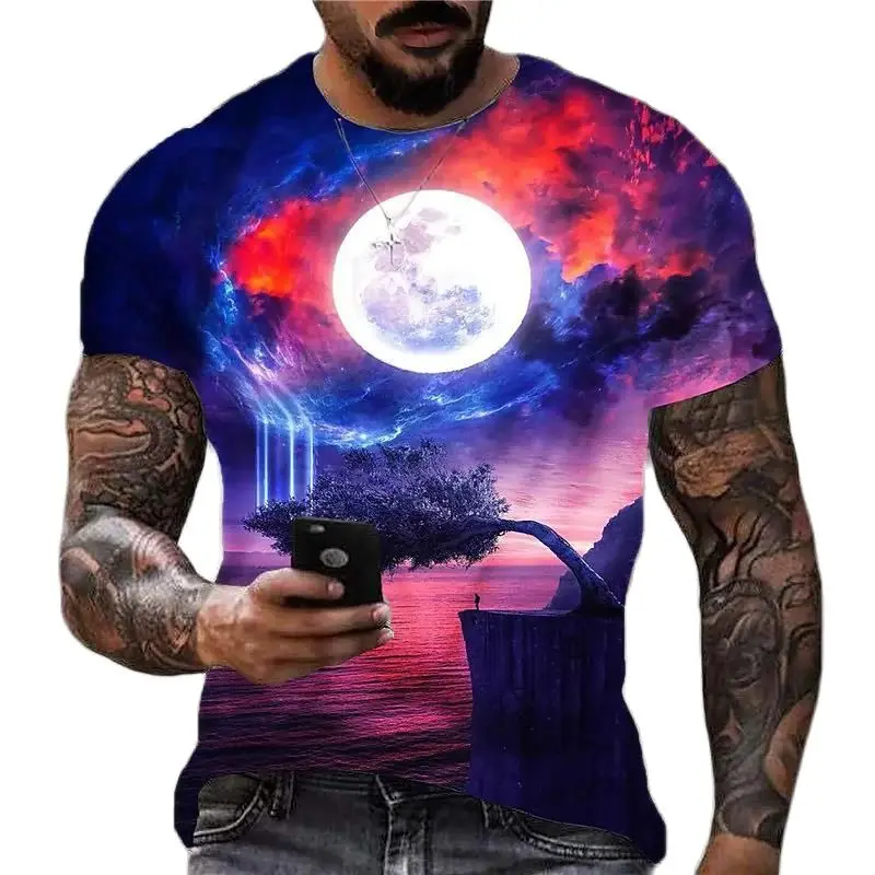Men's 3D Moon Print T-shirt, Round Neck Short Sleeve Top, Fashion Casual T-shirt, Large T-shirt, 2022 Men's Wear
Men's 3D Moon Print T-shirt, Round Neck Short Sleeve Top, Fashion Casual T-shirt, Large T-shirt, 2022 Men's Wear