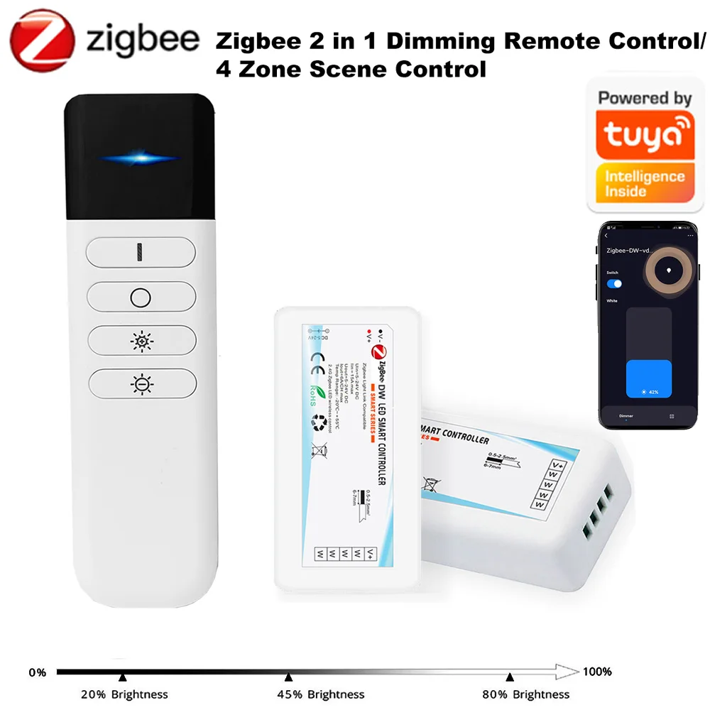 Zigbee Smart Portable 2in1 LED Dimming Remote Control 5-24V Tuya Zigbee 3.0 Smart Single Color Led Dimmer Work with Google Alexa
Zigbee Smart Portable 2in1 LED Dimming Remote Control 5-24V Tuya Zigbee 3.0 Smart Single Color Led Dimmer Work with Google Alexa
