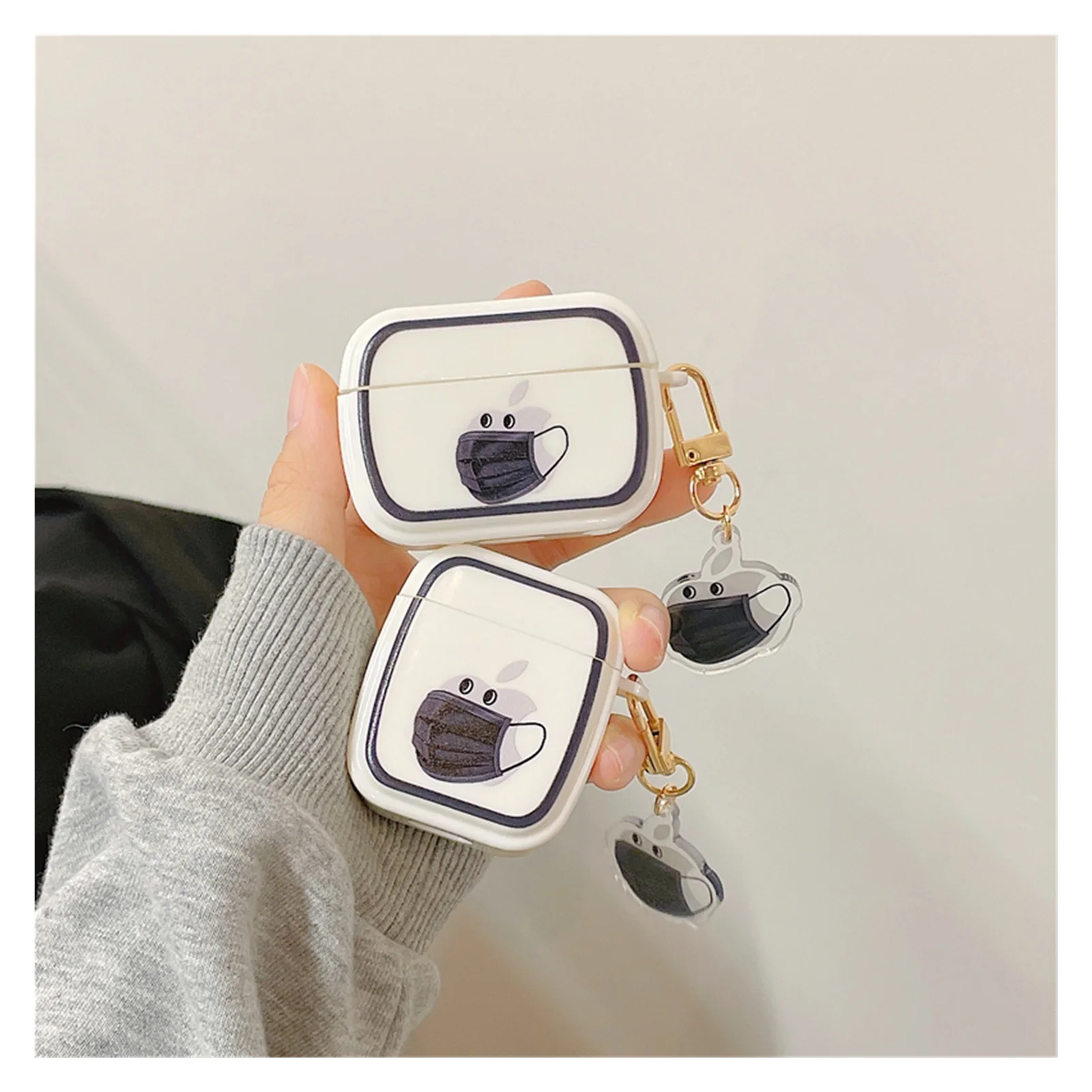 NEW Cute Blue Black Facial Mask Pattern Keychain Case For Apple Airpods 2 1 Pro Protection Box Shockproof Soft Silicone Square
NEW Cute Blue Black Facial Mask Pattern Keychain Case For Apple Airpods 2 1 Pro Protection Box Shockproof Soft Silicone Square