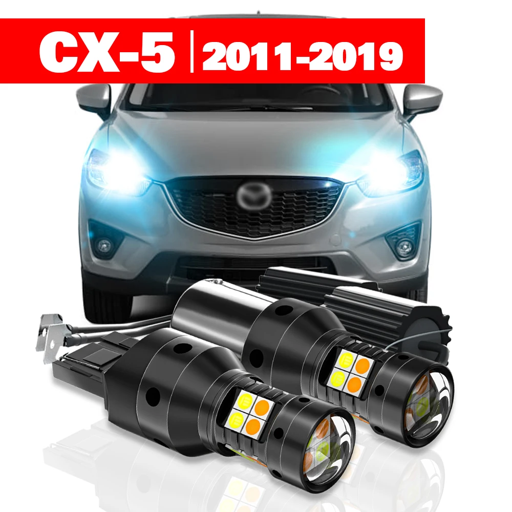 

For Mazda CX-5 CX5 2011-2019 Accessories 2pcs LED Dual Mode Turn Signal+Daytime Running Light DRL 2012 2013 2014 2015 2016 201