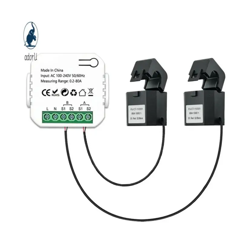 Tuya Smart WiFi Energy Meter Bidirection 1/2 With Current Transformer Clamp Power Monitor Electricity Statistics AC110V 240V
Tuya Smart WiFi Energy Meter Bidirection 1/2 With Current Transformer Clamp Power Monitor Electricity Statistics AC110V 240V