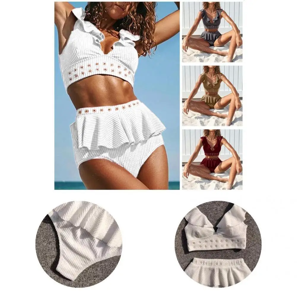 2 шт./компл. шикарный женский купальник с высокой талией, милая пляжная одежда, мягкое летнее женское бикини 
2 шт./компл. шикарный женский купальник с высокой талией, милая пляжная одежда, мягкое летнее женское бикини